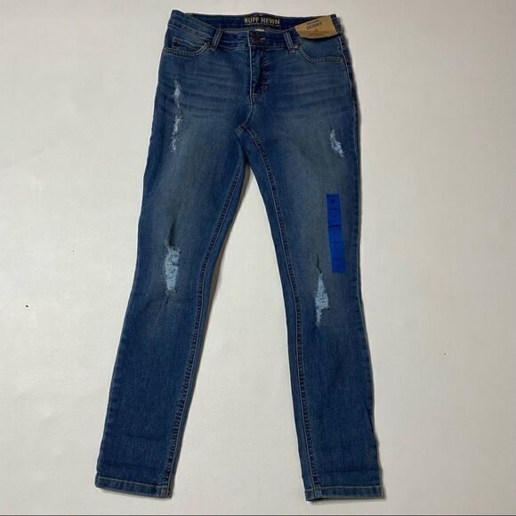 Ruff Hewn | NWT Factory Distressed High Rise Skinny Jeans - Picture 1 of 8